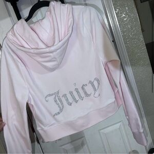 OG BIG BLING VELOUR LIGHT PINK zip up